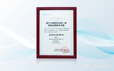 河南移动与华为“基于大模型的云网故障分析智能专家解决方案”荣获2024年度SDN、NFV、网络AI“应用创新案例奖”