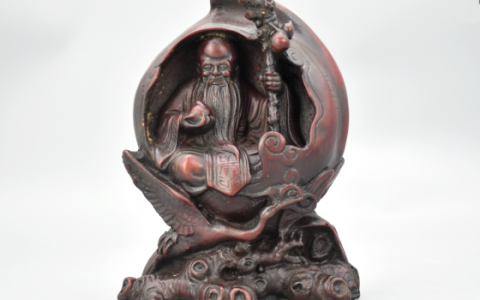 寿星木雕摆件