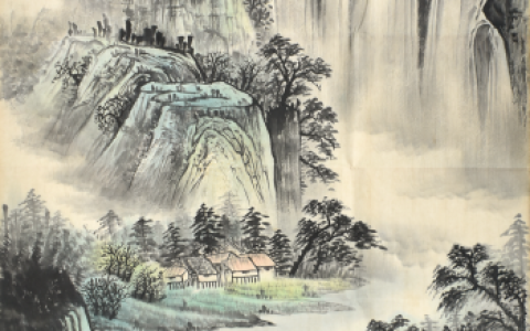 唐寅《水墨山水画》