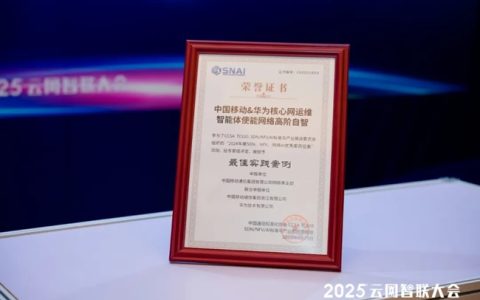 中国移动与华为“核心网运维智能体使能网络高阶自智联合项目”荣获2024年度SDN、NFV、网络AI“最佳实践案例奖”
