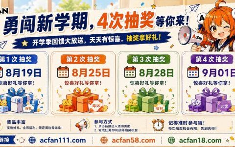 开学季福利持续升温！AcFan“回家接力计划”人气火热，四场限量周边抽奖引发用户热情参与